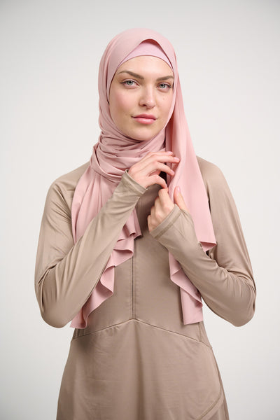 Sports hijab shawl rose