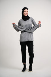 Performance Top- Heather Grey