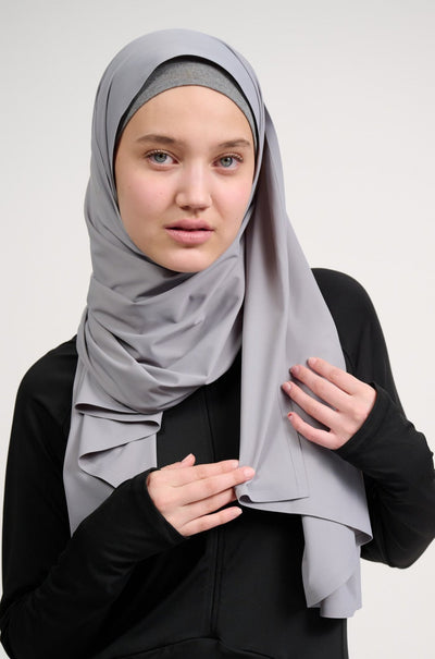 Grey sport hijab
