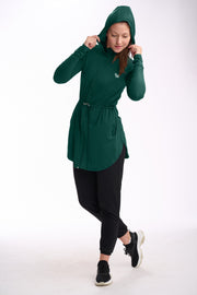 Modest gymwear with hood #color_dark-emerald