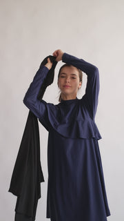 The Ruffle Modest Swim Tunic - Navy