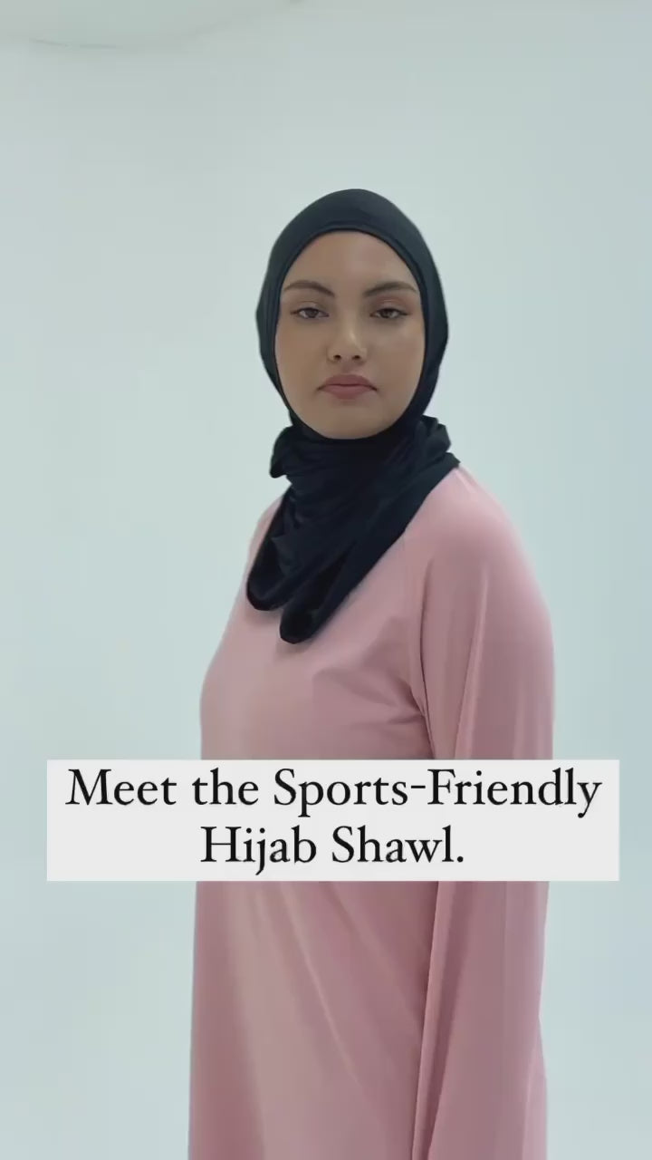 Breeze Shawl Sports Hijab- Black