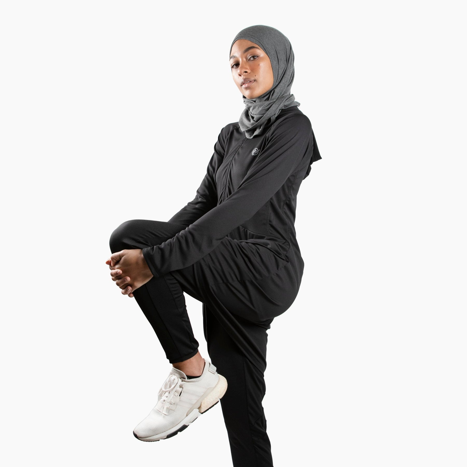 Sports Hijab for Active Hijabi Muslim Women Grey Breathable Bamboo Sport Hijab Dignitii