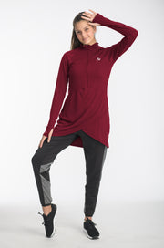 modestl ong sleeve athleticwear #color_burgundy